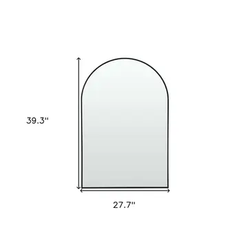 39" Black Arch Metal Framed Bathroom Vanity Mirror
