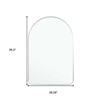 39" Silver Arch Metal Framed Bathroom Vanity Mirror