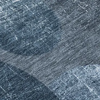 8' Gray And Blue Abstract Washable Indoor Outdoor Runner Rug
