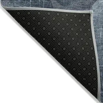 9' X 12' Gray And Blue Abstract Washable Indoor Outdoor Area Rug