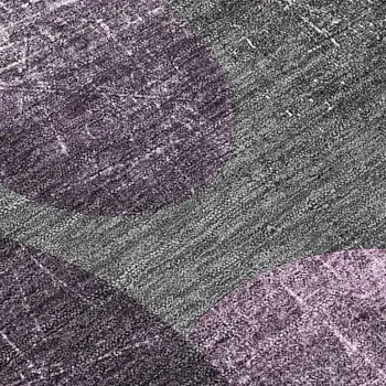 2' X 8' Gray and Purple Abstract Washable Non Skid Indoor Outdoor Runner Rug