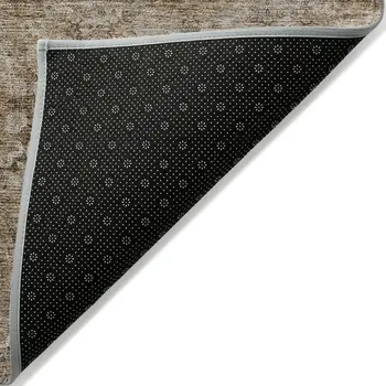 2' X 3' Taupe Floral Medallion Washable Non Skid Indoor Outdoor Area Rug
