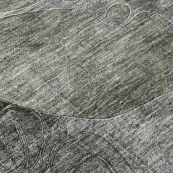 2' X 8' Gray Abstract Washable Indoor Outdoor Runner Rug