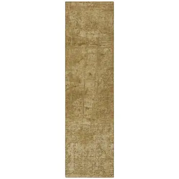 8' Runner Tan Abstract Washable Non Skid Indoor Outdoor Runner Rug