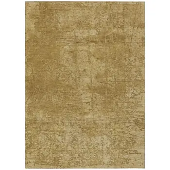 3' X 5' Tan Abstract Washable Non Skid Indoor Outdoor Area Rug