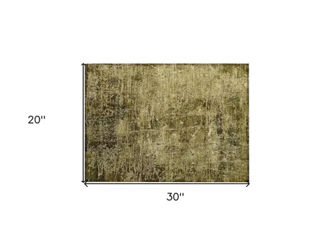 2' X 3' Green Abstract Washable Non Skid Indoor Outdoor Area Rug