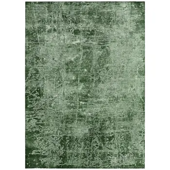 8' X 10' Emerald Abstract Washable Non Skid Indoor Outdoor Area Rug