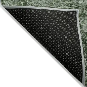 8' X 10' Emerald Abstract Washable Non Skid Indoor Outdoor Area Rug