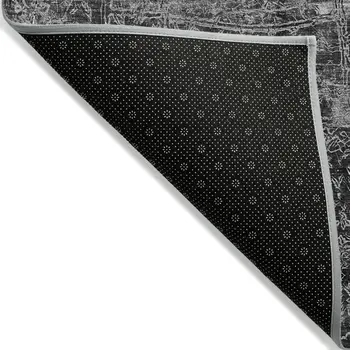 5' X 8' Gray Abstract Washable Non Skid Indoor Outdoor Area Rug
