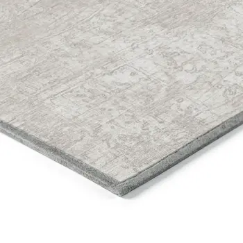 8' X 10' Ivory Abstract Washable Non Skid Indoor Outdoor Area Rug