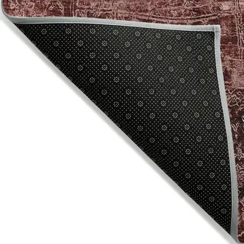 10' X 14' Merlot Abstract Washable Non Skid Indoor Outdoor Area Rug