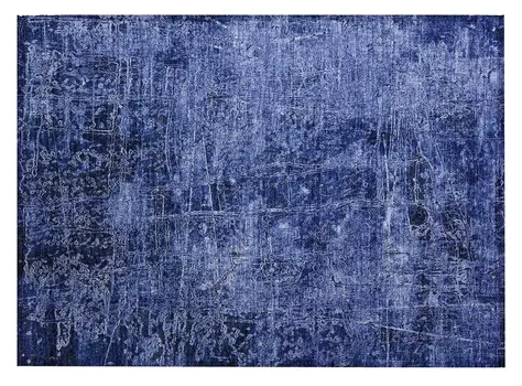 2' X 3' Navy Blue Abstract Washable Non Skid Indoor Outdoor Area Rug
