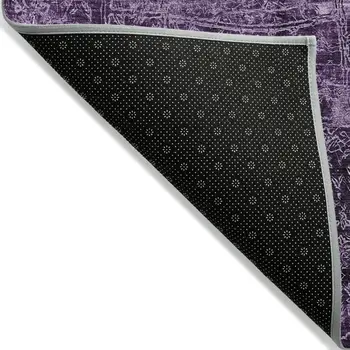 8' Round Purple Round Abstract Washable Non Skid Indoor Outdoor Area Rug