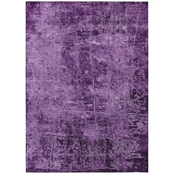 9' X 12' Purple Abstract Washable Non Skid Indoor Outdoor Area Rug