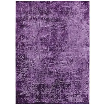 9' X 12' Purple Abstract Washable Non Skid Indoor Outdoor Area Rug
