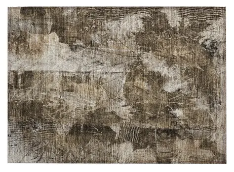 2' X 3' Taupe Floral Washable Non Skid Indoor Outdoor Area Rug