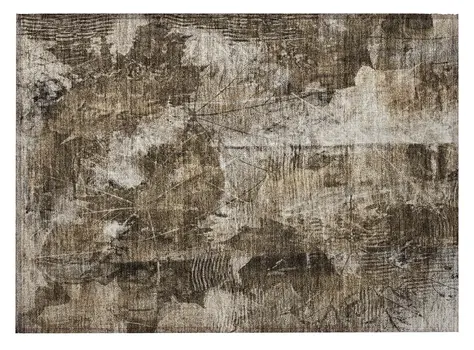 2' X 3' Taupe Floral Washable Non Skid Indoor Outdoor Area Rug
