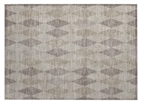 2' X 3' Beige Taupe and Brown Geometric Washable Non Skid Indoor Outdoor Area Rug