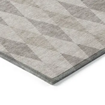 10' X 14' Beige Taupe and Brown Geometric Washable Non Skid Indoor Outdoor Area Rug
