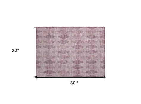 2' X 3' Blush Geometric Washable Non Skid Indoor Outdoor Area Rug