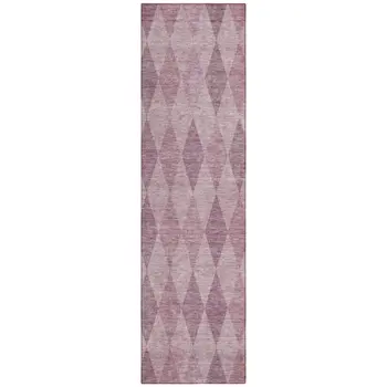 8' Runner Blush Geometric Washable Non Skid Indoor Outdoor Runner Rug