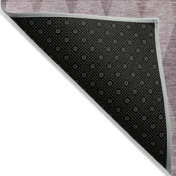 3' X 5' Blush Geometric Washable Non Skid Indoor Outdoor Area Rug