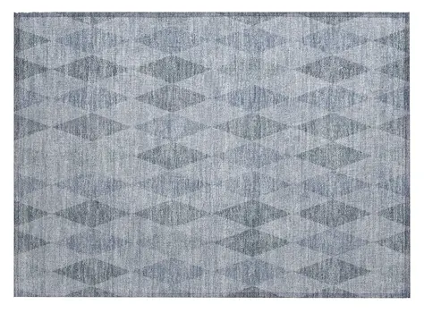 2' X 3' Denim Blue Geometric Washable Non Skid Indoor Outdoor Area Rug