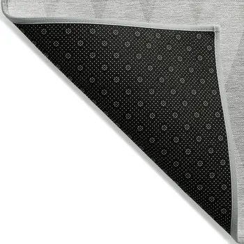 2' X 3' Gray Geometric Washable Non Skid Indoor Outdoor Area Rug