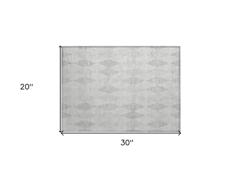 2' X 3' Gray Geometric Washable Non Skid Indoor Outdoor Area Rug