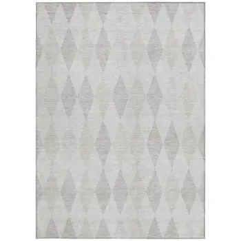 5' X 8' Gray Geometric Washable Indoor Outdoor Area Rug