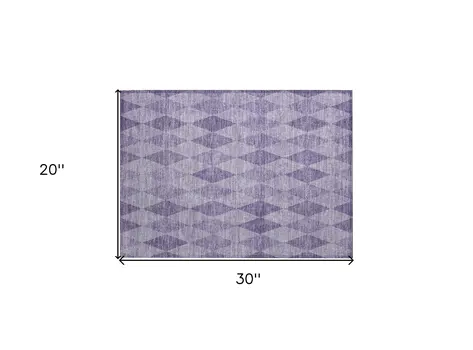 2' X 3' Purple Geometric Washable Non Skid Indoor Outdoor Area Rug