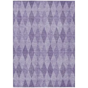 3' X 5' Purple Geometric Washable Non Skid Indoor Outdoor Area Rug