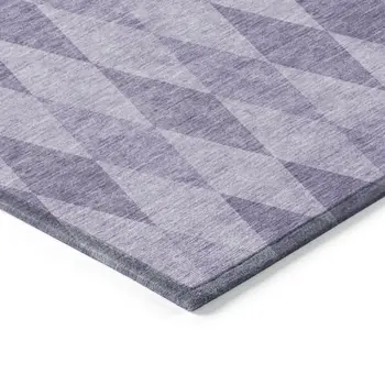 8' Round Purple Round Geometric Washable Non Skid Indoor Outdoor Area Rug