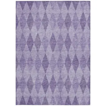 10' X 14' Purple Geometric Washable Non Skid Indoor Outdoor Area Rug