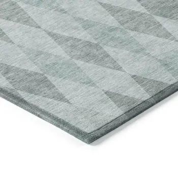 3' X 5' Teal Geometric Washable Non Skid Indoor Outdoor Area Rug