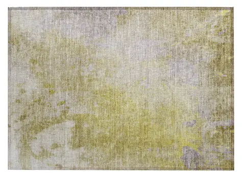 2' X 3' Gold Beige and Purple Abstract Washable Non Skid Indoor Outdoor Area Rug