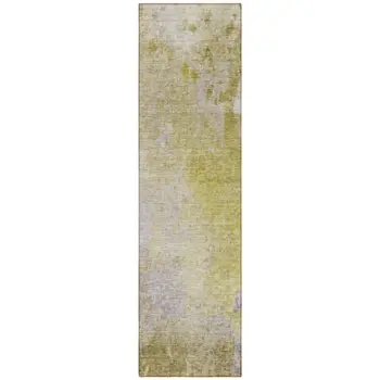 8' Runner Gold Beige and Purple Abstract Washable Non Skid Indoor Outdoor Runner Rug