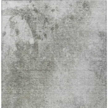 8' X 10' Gray Abstract Washable Indoor Outdoor Area Rug