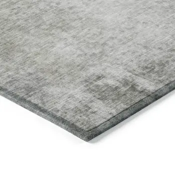 9' X 12' Gray And Off White Abstract Washable Indoor Outdoor Area Rug