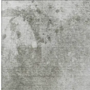 10' X 14' Gray Abstract Washable Indoor Outdoor Area Rug