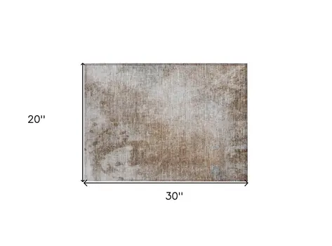 2' X 3' Brown And Off White Abstract Washable Indoor Outdoor Area Rug