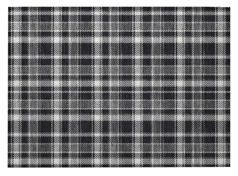 2' X 3' Black Gray and White Plaid Washable Non Skid Indoor Outdoor Area Rug