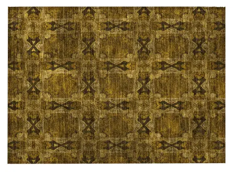 2' X 3' Chocolate Floral Medallion Washable Non Skid Indoor Outdoor Area Rug