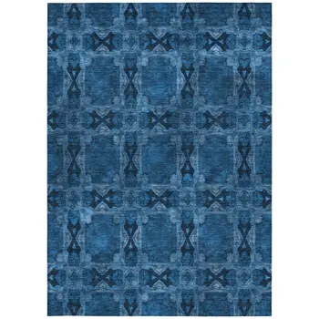 9' X 12' Gray Floral Medallion Washable Indoor Outdoor Area Rug