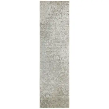 8' Runner Beige Washable Non Skid Indoor Outdoor Runner Rug