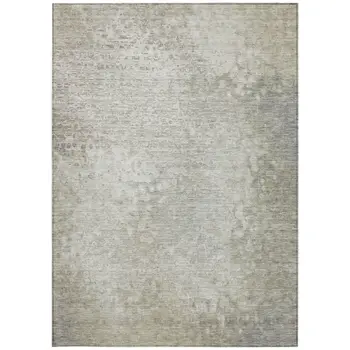 5' X 8' Beige Washable Non Skid Indoor Outdoor Area Rug
