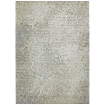 5' X 8' Beige Washable Non Skid Indoor Outdoor Area Rug