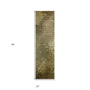 8' Runner Brown Washable Non Skid Indoor Outdoor Runner Rug