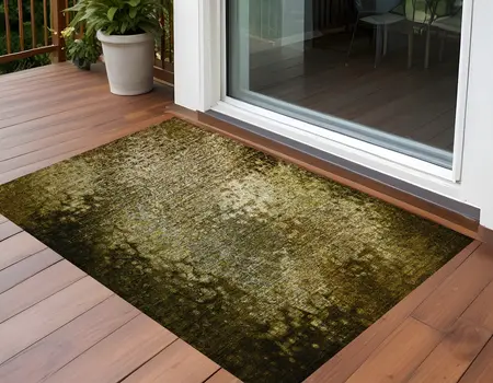 3' X 5' Brown Washable Non Skid Indoor Outdoor Area Rug