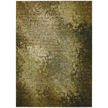 5' X 8' Brown Washable Non Skid Indoor Outdoor Area Rug